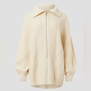 WEWOREWHAT Chunky Cable Knit Sweater, L/XL